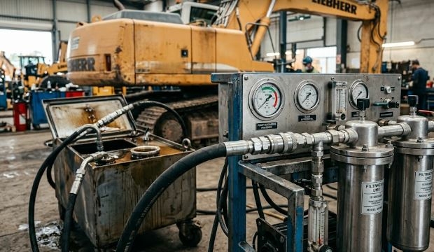 Использование портативных маслостанций для промывки гидравлики